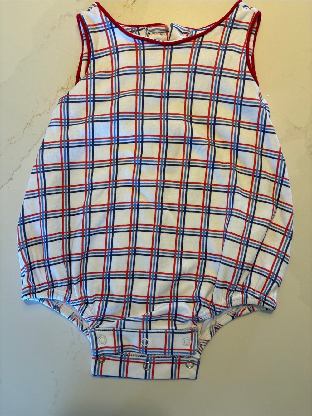 Unbranded Red & Blue Plaid Baby One-Piece